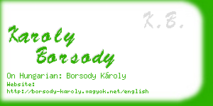 karoly borsody business card