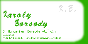 karoly borsody business card